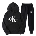 Pikkukuva 1 / 3: Naisten kaksiosainen verryttelypuku, pitkähihainen crop-setti, musta Black 2XL