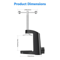 Miniatyrbillede 2 af 5: 360 Graders Udliggerbeslag Klemme Bordlampe Stand I-formet Klips Fast Desktop Klips