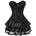 Pikkukuva 3 / 4: Seksikkäät korsettimekot naisille, plus-koko, ylitoppa burleski-korsetti ja minihame-setti, tutu-korsetti only Corset L