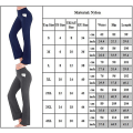Miniatyrbillede 3 af 3: Dame Ensfarvede Elastiske Yoga Bukser med Høj Talje Åndbare Komfortable Fuld Længde Bukser med Brede Ben Sommer Afslappede Flare Bukser Black 4XL