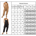 Miniatyrbild 2 av 2: Dam Dam Vår Sommar Ledig Lös Lång Hängselbyxor Jumpsuits Playsuits Baggy Rompers Med Fickor Brown L
