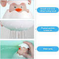 Miniatyrbillede 3 af 3: Badelegetøj med vandstråle til børn, søde dyreklækkende æg spray sprinkle legetøj til badekar pool badeværelse Pink Duck