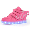 Miniatyrbild 1 av 5: LED Lysande Hi-top Skor Med Vinge USB Uppladdningsbara Blinkande Sneakers För Småbarn Barn Pojkar Flickor Pink 30