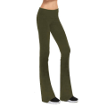 Miniatyrbillede 1 af 2: Dame Sports Fritid Bred Ben Yoga Bukser Fitness Bukser Army green M