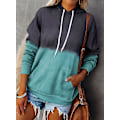Miniatyrbillede 2 af 5: Dame Tie Dye Printede Hættetrøjer Toppe Langærmet Snøre Pullover Sweatshirts Med Lomme(r) (s-xxl) M