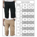 Miniatyrbillede 4 af 4: Herre 3/4 Lange Elastiske Shorts Talje Cargo Combat Trekvart Bukser Army Green L