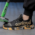 Miniatyrbillede 4 af 5: Arbejdssneakers Stål Tå Sko Herre Sikkerhedssko Punkteringssikre Arbejdssko Støvler Mode Inde Green 38