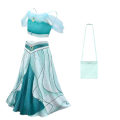 Miniatyrbillede 1 af 5: Jasmine Prinsesse Kostume Til Piger Udklædning Fødselsdag Halloween Fest Kostume 2 pcs 120