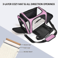 Miniatyrbild 2 av 5: Kattväska, bärbar, crossbody, stor kapacitet, andningsbar husdjursväska, airbag, utomhusbil bärväska för hund pink 40*25*25CM