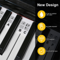 Miniatyrbild 2 av 5: 88 Tangenter Återanvändbara Piano Keyboard Notetiketter Piano Noter Guide Klistermärken För Nybörjare Black and White