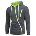 Miniatyrbillede 1 af 2: Herre Slim Fit Hættetrøjer Jakke Casual Sport Langærmet Lynlås Hættetrøjer Overbeklædning Dark Gray XL