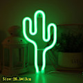 Miniatyrbillede 2 af 5: LED Neon Lys Vægkunst Skilt Soveværelse Indretning Hængende Natlampe Hjemmefest Ferie Indretning Julegave Cactus