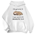 Miniatyrbillede 1 af 5: Modetrykt Pullover Hættetrøje Casual Tyk Plys Varmende Top Til Kvinder Mænd Unisex M White