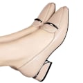 Miniatyrbillede 1 af 5: Dame Lak Loafers Håndlavede Spids Tå Læder Komfortabel Slip-On Dame Flade Sko apricot 41