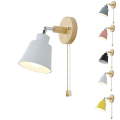 Miniatyrbillede 1 af 5: Sengelampe Natlampe Nordisk Træ Væglampe Sengelampe Soveværelse Gang Med Lynlås White