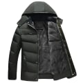 Miniatyrbillede 1 af 5: Herre Vinter Vatteret Foret Puffer Jakke Frakke Fleeceforet Overtøj Army Green 4XL