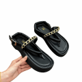 Miniatyrbillede 1 af 5: Platform flip-flops til damer, letvægtssandal med tyk sål, velegnet til strandbrug Black 35