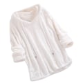 Miniatyrbild 1 av 5: Plus Size Höst Vinter Dam Långärmad Hooded Plysch Fluffig Hoodies Fleece Pullover Pyjamas Lös White XL