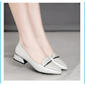Miniatyrbillede 2 af 5: Dame Lak Loafers Håndlavede Spids Tå Læder Komfortabel Slip-On Dame Flade Sko grey 41