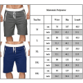 Miniatyrbillede 3 af 3: Herre Ensfarvede Strand Half Pants med Snøre Sommer Casual Elastisk Talje Badebukser Shorts Badetøj Light Grey M