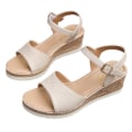 Miniatyrbillede 1 af 5: Sommer Kile Sandaler til Kvinder Tyk Sål Skridsikre Afslappede Sandaler til Bryllup Hjemkomst Strand Creamy white 36