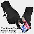 Miniatyrbillede 2 af 5: Vinter Varme Ski Handsker Unisex Liners Termiske Vandtætte Touch Screen Black M