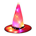Miniatyrbillede 1 af 5: Troldmandshat Halloween Voksen Børn Fest Performance Rekvisitter Led Lysende Heks Dekoration Ornamenter Red
