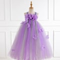 Miniatyrbild 1 av 5: Flickor Prinsessa Klänning Handgjord Tutu Mesh Lång Klänning Karneval Fest Klänning Upp 2 XL