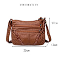 Miniatyrbillede 5 af 10: PU læder crossbody tasker Tote taske BRUN - høj kvalitet