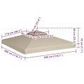 Pikkukuva 6 / 6: vidaXL Gazebo-katos 270 g/m² 3 x 3 m Beige{HONGDE}