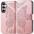 Miniatyrbillede 2 af 5: Samsung S24 Wallet etui PU-Læder 4-RUMS Motiv Sommerfugl