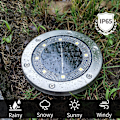 Miniatyrbild 2 av 3: 2-pack solcellslampor för golv 16 LED-lampor varma färger silver