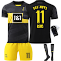 Miniatyrbillede 4 af 10: 2024-2025 Dortmund trøje nr. 9 Allais 10 Sancho 11 Reus hjemmebane fodbolduniform børne drenge og pige sæt{HONGDE} Size 10 socks 16 yards