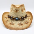 Miniatyrbilde 2 av 4: Hul cowboyhatt m?n strandhatt western cowboy Beige