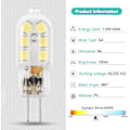 Miniatyrbilde 4 av 6: 10 stk LED pære G4, 12V dobbel fot G4 pære, ikke-dimbar, 2W halogenpære G4, dagslys hvitt lys 6000K