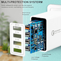 Miniatyrbillede 3 af 8: 2-pak USB-oplader, 4-ports USB-opladningsadapter med 33W Smart QC 3.0 hurtigoplader, Multi-port strømforsyning til iPhone, Samsung white 2 pack
