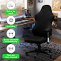Miniatyrbillede 2 af 5: [QD] Gaming stolbetræk, med armlæn, sort strækbart stolbetræk, vaskbart, til gaming stol, computerstol, drejestol