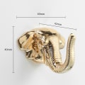 Miniatyrbillede 1 af 3: Elefant Næse Knager Enkelt Krog Badeværelse Blank Guld