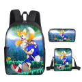 Miniatyrbillede 1 af 5: Sonic Student Skole Taske Tredelt