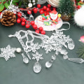 Miniatyrbilde 3 av 7: 24 stk krystall snøfnugg ornament julepynt