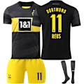 Miniatyrbillede 10 af 10: 2024-2025 Dortmund trøje nr. 9 Allais 10 Sancho 11 Reus hjemmebane fodbolduniform børne drenge og pige sæt{HONGDE} Size 10 socks 24 yards