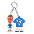 Miniatyrbillede 1 af 3: 2 stk Fodboldspiller Dukke Model Nøglering, Håndleds Nøglering, Jersey Vedhæng, Figuriner Tilbehør, DE BRUYNE, 17