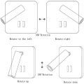 Miniatyrbilde 4 av 5: Svart veggplate LED-sengelampe 3000K (3W+10W) Svart firkant
