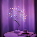 Miniatyrbild 1 av 5: Bonsai skrivbordslampa trädform koppartråd LED-ljus, färgglad