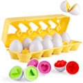 Miniatyrbild 1 av 5: Matchande ägg 12 st set Färg & Form Recoginition Sorter Pussel