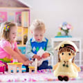 Miniatyrbilde 2 av 5: Søt Stråhatt Prinsesse Gran Dukke Plysj Leke Barn Dukke Sovende Putepute Dukke Jentegave Hvit/40cm