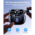 Miniatyrbild 3 av 6: HONGDE Trådlösa Hörlurar Bluetooth, Lång Speltid, LED Strömdisplay, IP7 In-Ear Hörlurar med Mikrofon för iPhone Android black