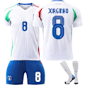 Miniatyrbilde 1 av 10: 2024-2025 Italiensk fotballdrakt nr. 8 Jorginho EM-draktsett {HONGDE} Home No. 8 + socks 16 yards