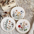 Miniatyrbilde 3 av 5: DIY Blomstermønster Broderikit Sirkel Broderi Kryss S301