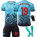 Miniatyrbilde 2 av 8: 2025-2026 Barcelona spesialutgave Nr. 9 Lewandowski 8 Pedri 6 Gavi 10 Messi 19 Yamal draktsett blå{HONGDE} Home No. 9 Size L